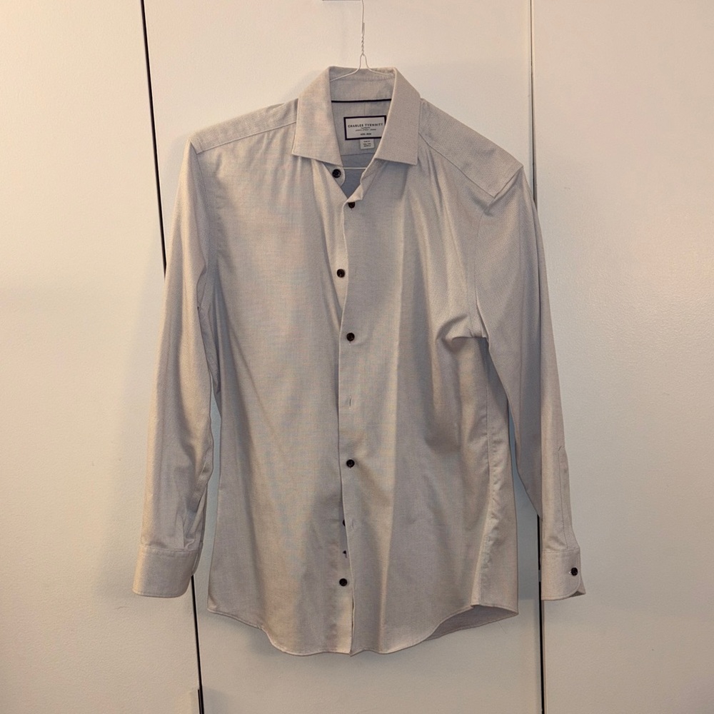 Charles Tyrwhitt Light Gray Dress Shirt - Slim Fit (15.5/33)